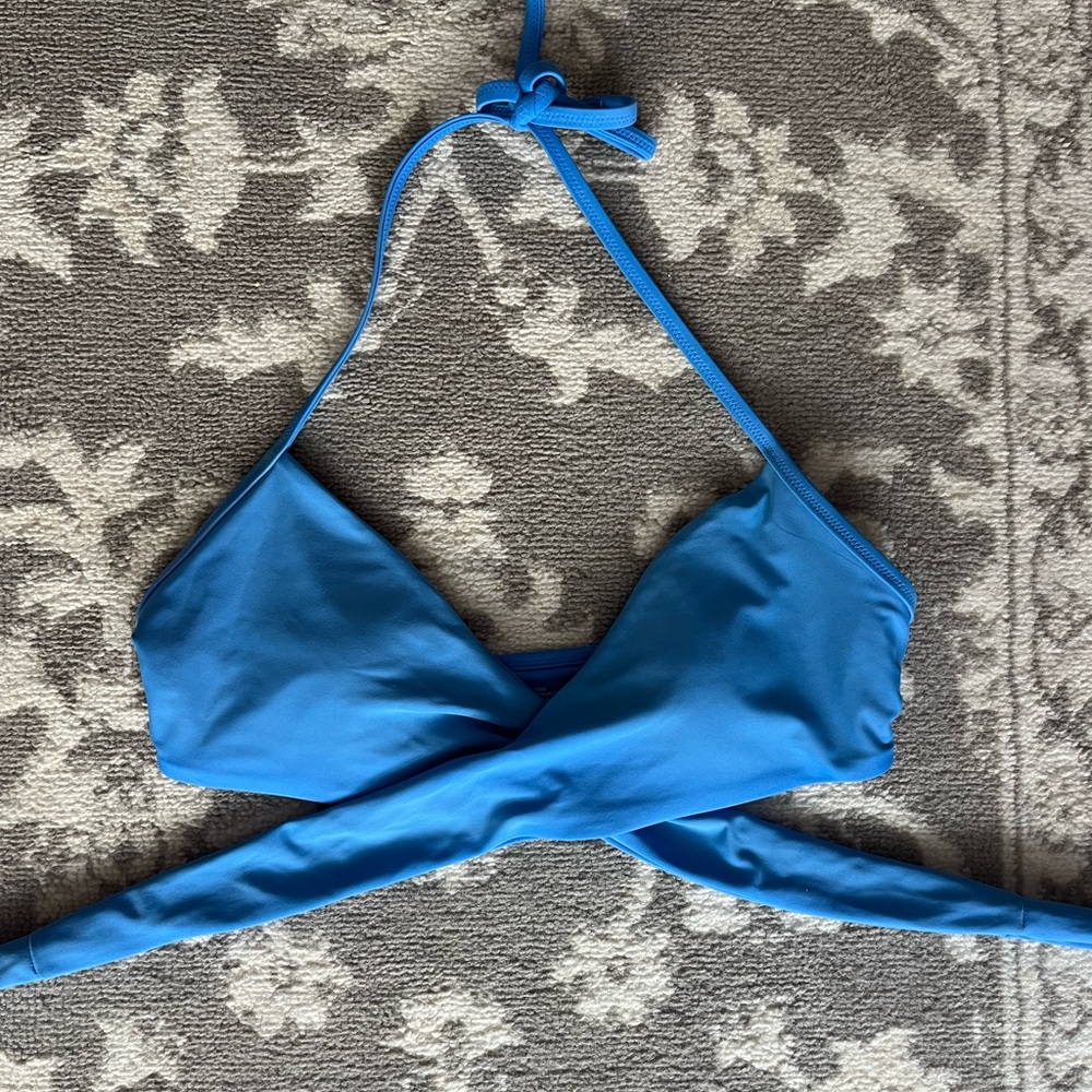 Aerie Blue Wrap Bikini Top